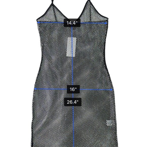 Hot & Delicious Women’s Black Sheer Mesh Dress Stretchy Design Size L - New - Picture 9 of 10